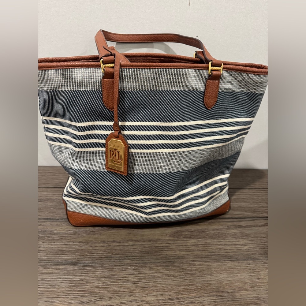 Ralph Lauren Striped Blue and White Women’s Tote